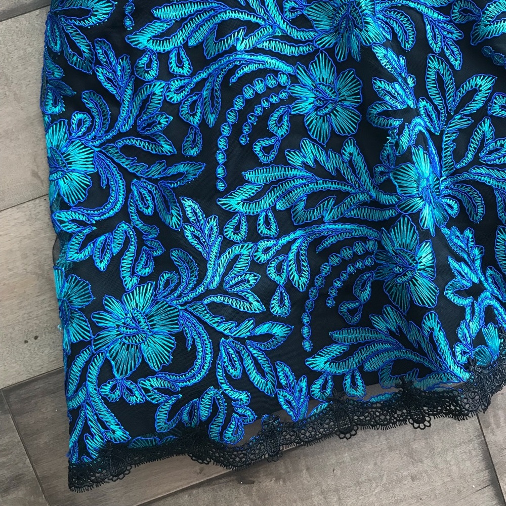 Js Collections Mesh Fit And Flare Cocktail Dress 8 - image 5